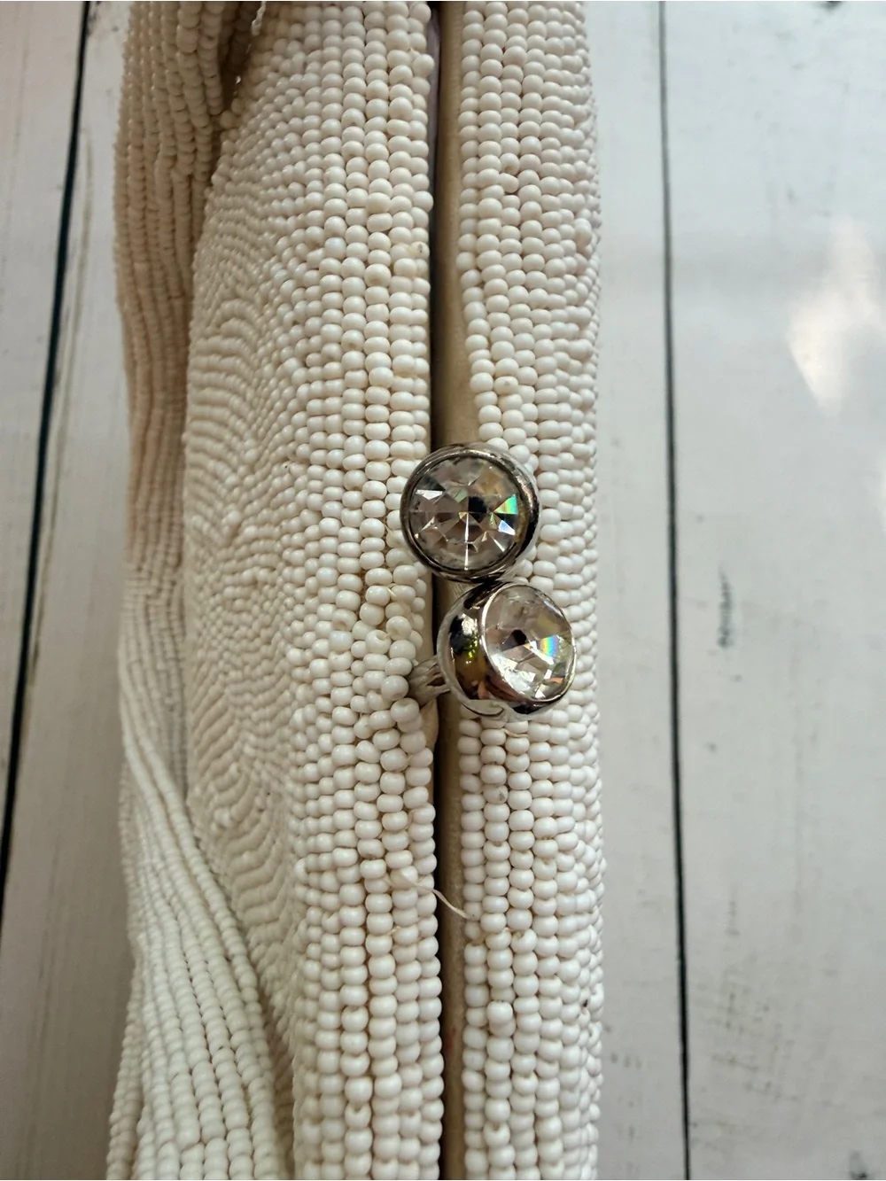 Walborg | Vintage Hand-Beaded Ivory Evening Bag, Made in Belgium